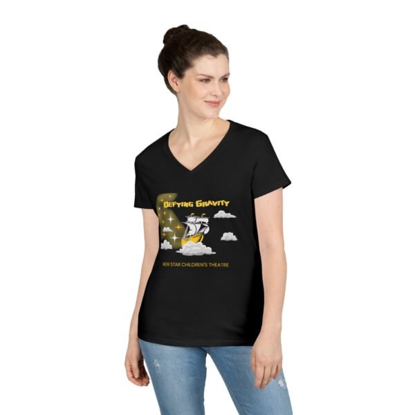 New Star Children's Theatre "Defying Gravity" Ladies' V-Neck T-Shirt - Image 3