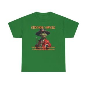 New Star Character Tee Featuring Crocodile Snacks on a Unisex Heavy Cotton Tee - Fun Vintage Grin T-Shirt for Casual Wear