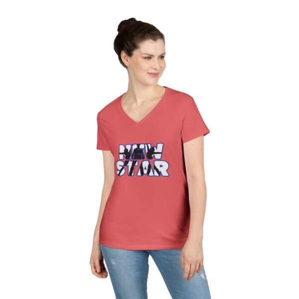 Stylish Ladies' V-Neck T-Shirt - 'New Star' Design for Trendsetters - Image 6