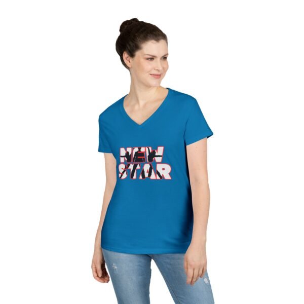 Stylish Ladies' V-Neck T-Shirt - 'New Star' Design for Trendsetters - Image 15