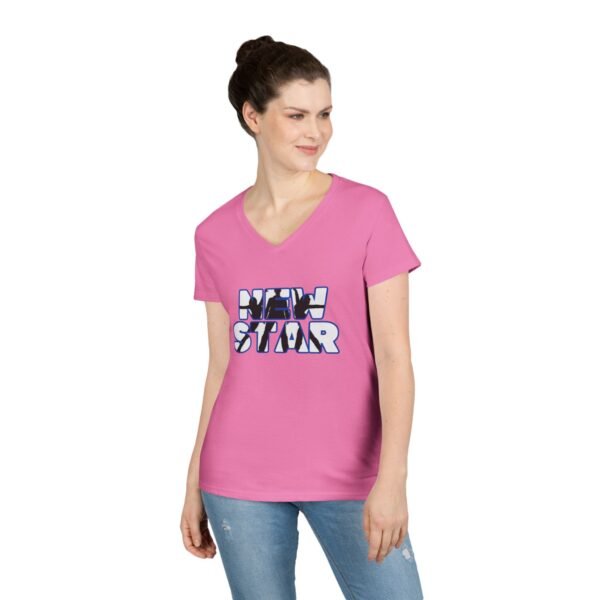 Stylish Ladies' V-Neck T-Shirt - 'New Star' Design for Trendsetters - Image 27