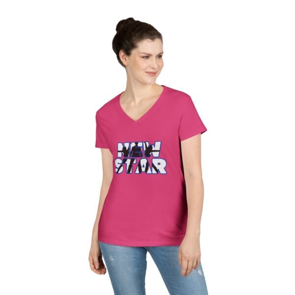 Stylish Ladies' V-Neck T-Shirt - 'New Star' Design for Trendsetters - Image 30