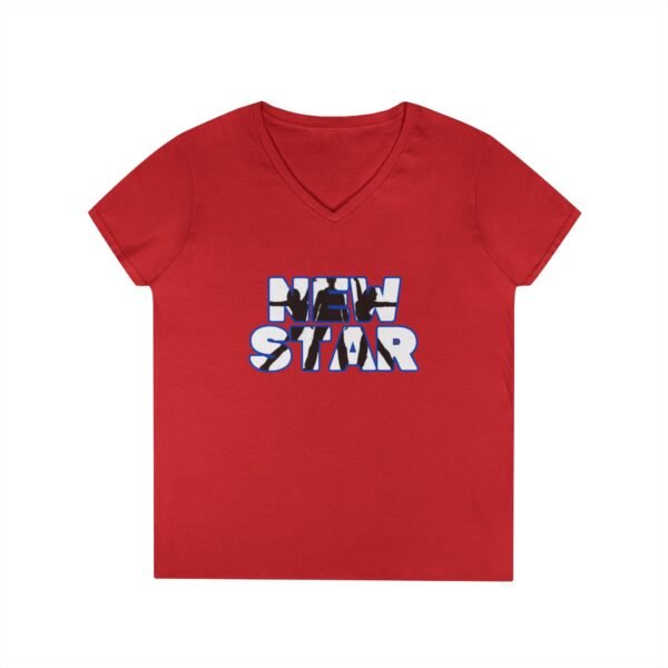 Stylish Ladies' V-Neck T-Shirt - 'New Star' Design for Trendsetters - Image 31