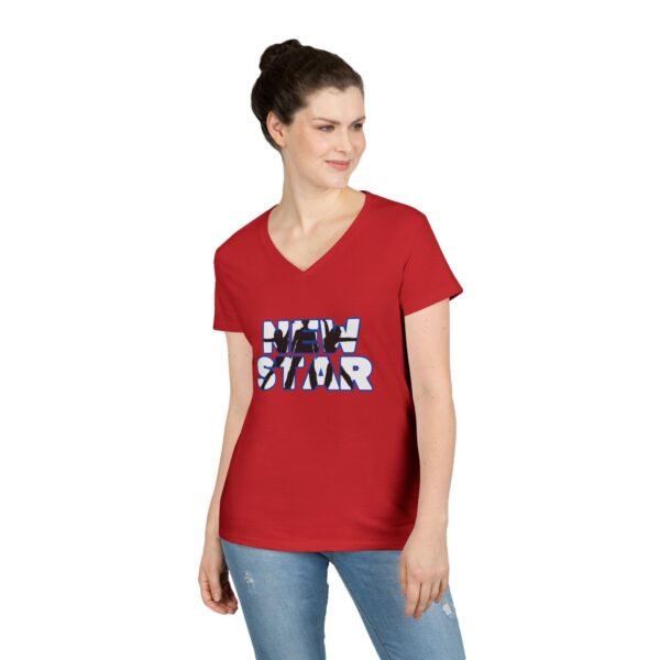 Stylish Ladies' V-Neck T-Shirt - 'New Star' Design for Trendsetters - Image 33