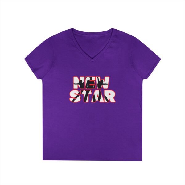 Stylish Ladies' V-Neck T-Shirt - 'New Star' Design for Trendsetters - Image 22