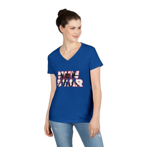 Stylish Ladies' V-Neck T-Shirt - 'New Star' Design for Trendsetters - Image 21