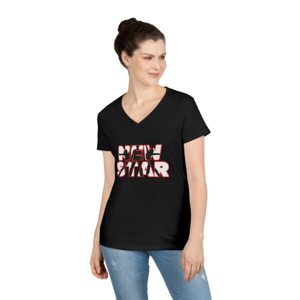 Stylish Ladies' V-Neck T-Shirt - 'New Star' Design for Trendsetters - Image 9