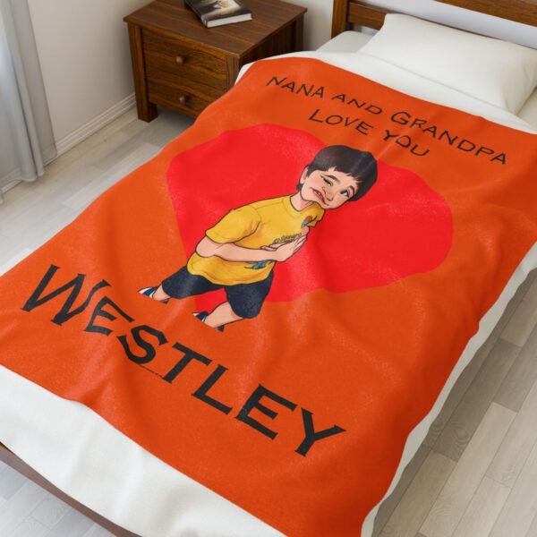 Personalized Velveteen Plush Blanket, Cozy Gift for Kids, Holiday Keepsake, Custom Name Blanket, Unique Family Present - Image 3