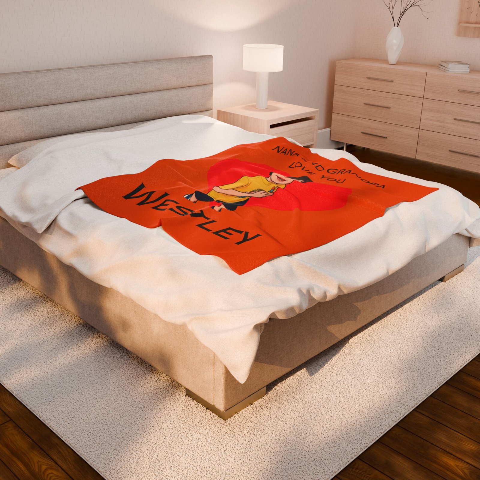 Personalized Velveteen Plush Blanket, Cozy Gift for Kids, Holiday Keepsake, Custom Name Blanket, Unique Family Present - Image 4