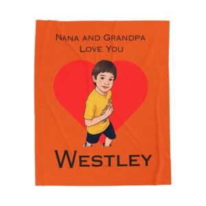 Personalized Velveteen Plush Blanket, Cozy Gift for Kids, Holiday Keepsake, Custom Name Blanket, Unique Family Present