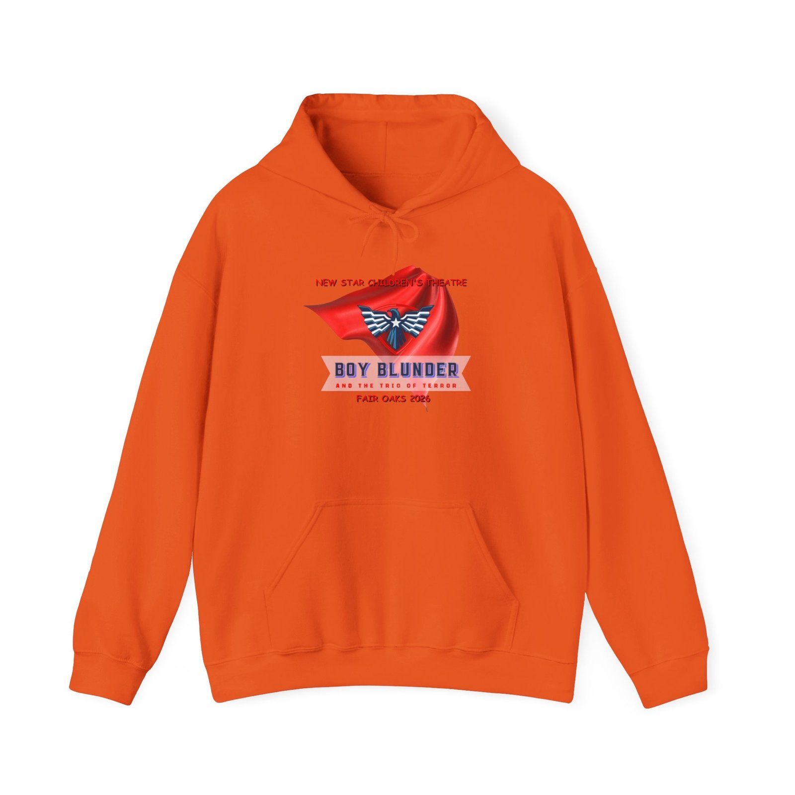 Hooded Sweatshirt Boy Blunder and the Trio of Terror - Orange