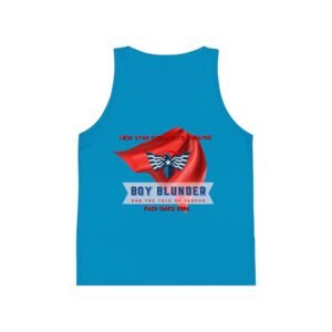 Kid's Jersey Tank Top - Boy Blunder and the Trio of Terror- Blue