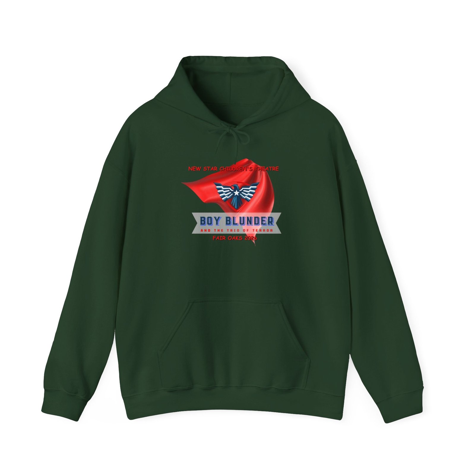 Hooded Sweatshirt Boy Blunder and the Trio of Terror - Green