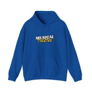 Adult Musical Theatre Hoodie — Retro Text Logo Pullover for Performers and Fans